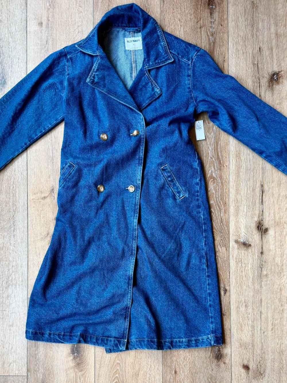 OLD NAVY DENIM TRENCH COAT — SIZE S - NWT
